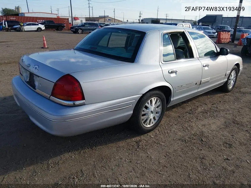 2003 FORD CROWN VICTORIA VIN 2FAFP74W83X193409 — фото 4