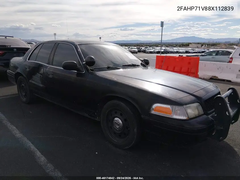 FORD CROWN VICTORIA 2008, VIN 2FAHP71V88X112839