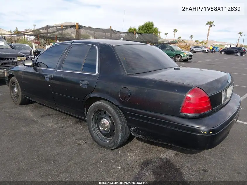 2008 FORD CROWN VICTORIA VIN 2FAHP71V88X112839 — фото 3