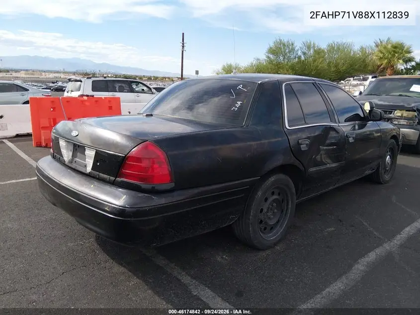 2008 FORD CROWN VICTORIA VIN 2FAHP71V88X112839 — фото 4