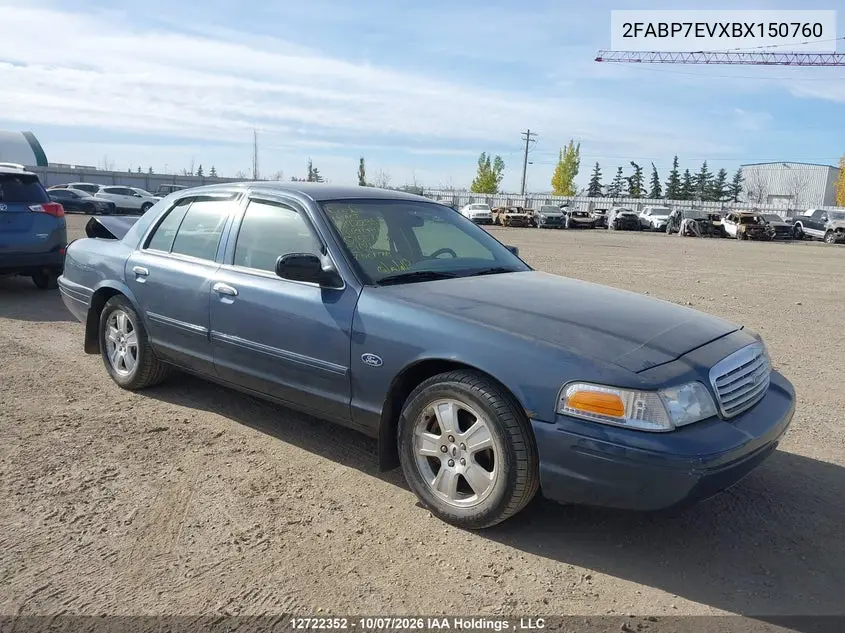 FORD CROWN VICTORIA 2011, VIN 2FABP7EVXBX150760