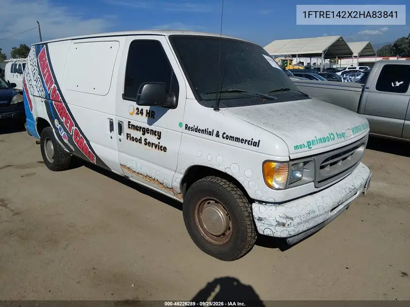 FORD ECONOLINE 2002, VIN 1FTRE142X2HA83841