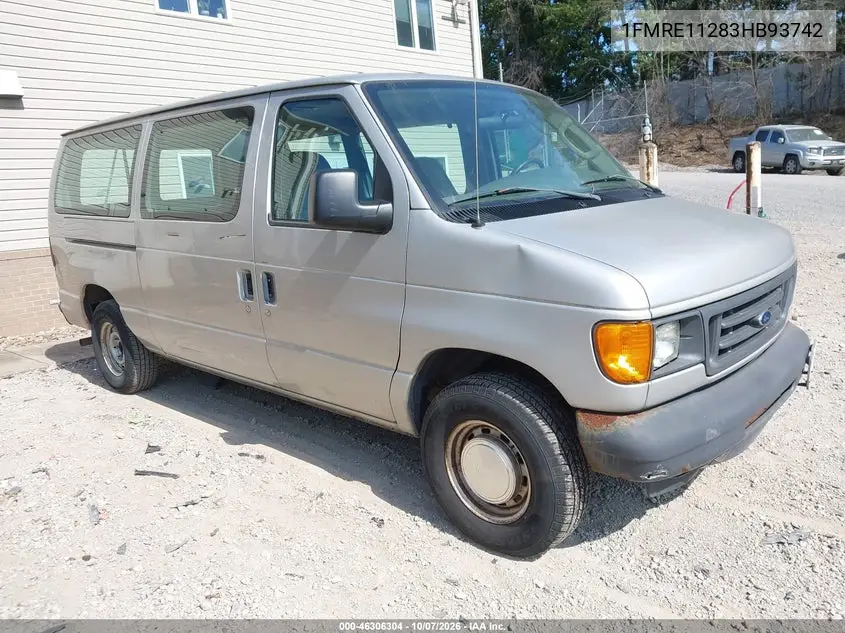 FORD ECONOLINE 2003, VIN 1FMRE11283HB93742