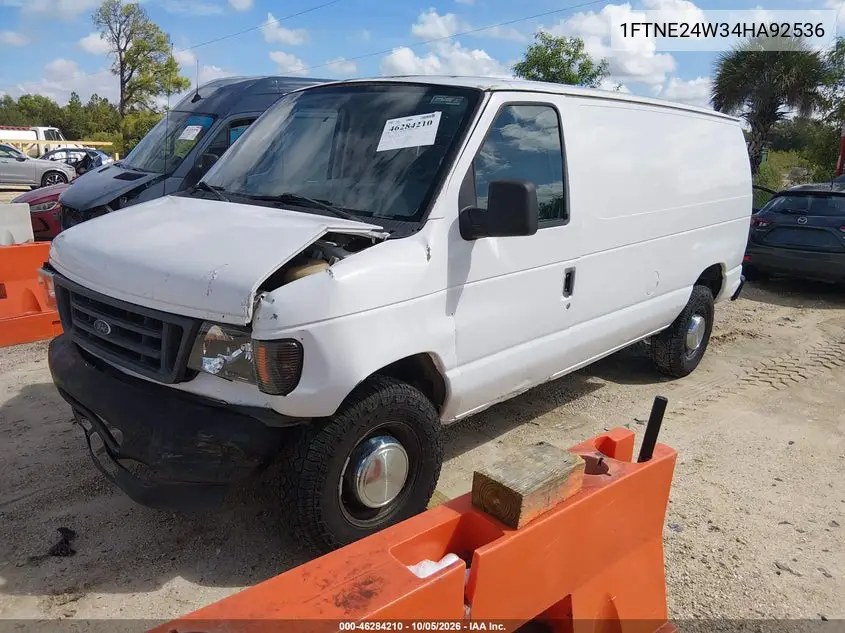 2004 FORD ECONOLINE VIN 1FTNE24W34HA92536 — фото 2