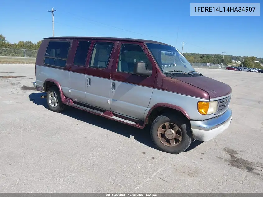 FORD ECONOLINE 2004, VIN 1FDRE14L14HA34907