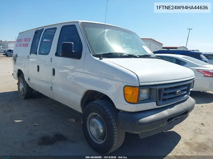FORD ECONOLINE 2004, VIN 1FTNE24W94HA44636