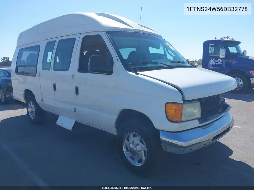 FORD ECONOLINE 2006, VIN 1FTNS24W56DB32778