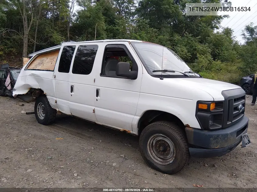 FORD ECONOLINE 2008, VIN 1FTNS24W38DB16534