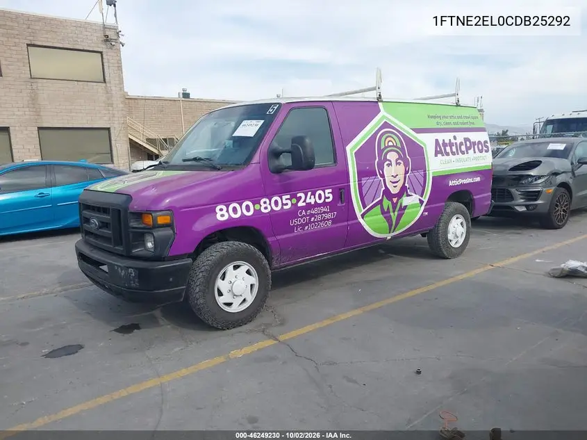 2012 FORD ECONOLINE VIN 1FTNE2EL0CDB25292 — фото 2