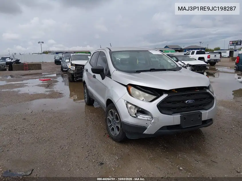 FORD ECOSPORT 2018, VIN MAJ3P1RE9JC198287