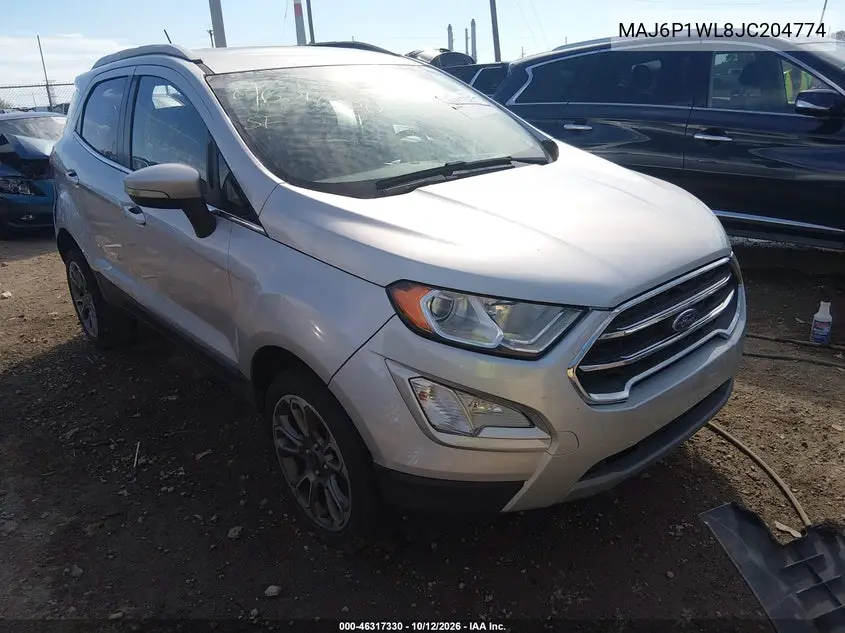 FORD ECOSPORT 2018, VIN MAJ6P1WL8JC204774