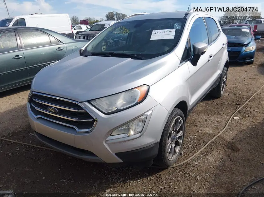 2018 FORD ECOSPORT VIN MAJ6P1WL8JC204774 — фото 2