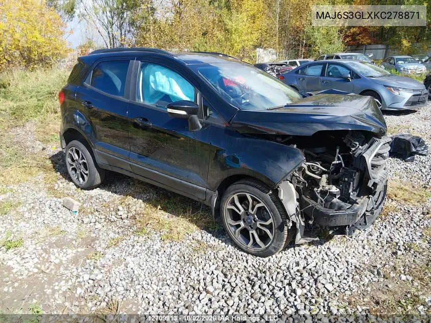 FORD ECOSPORT 2019, VIN MAJ6S3GLXKC278871