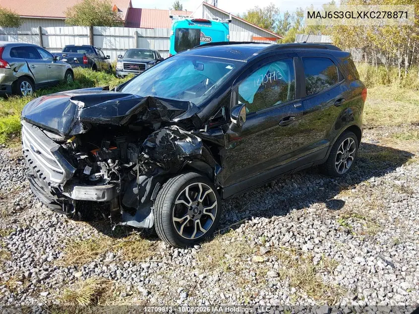 2019 FORD ECOSPORT VIN MAJ6S3GLXKC278871 — фото 2