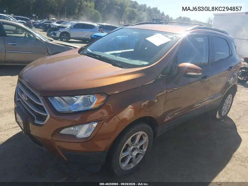 2019 FORD ECOSPORT VIN MAJ6S3GL8KC294857 — фото 2