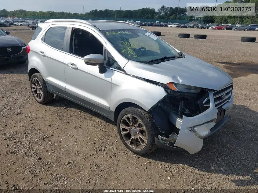 FORD ECOSPORT 2019, VIN MAJ6S3KL1KC303275