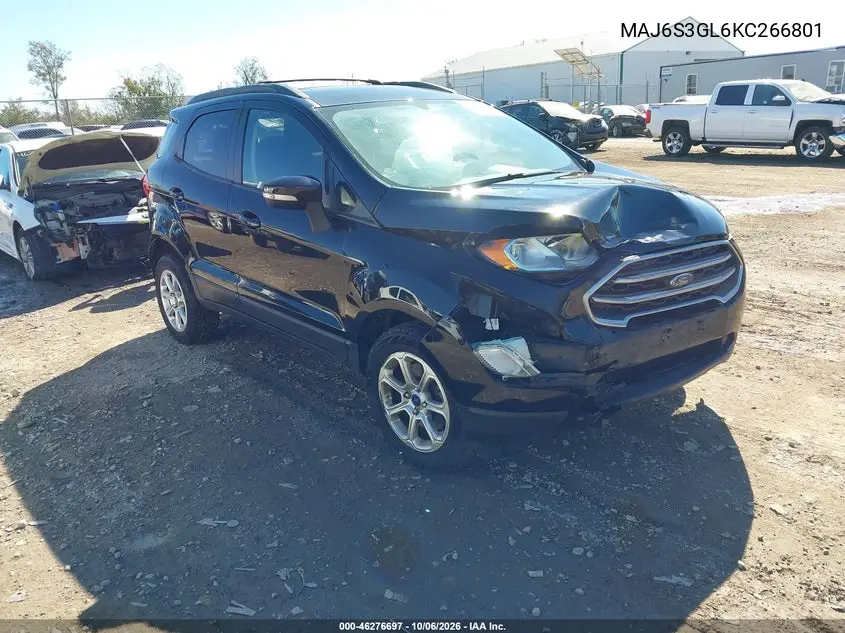 FORD ECOSPORT 2019, VIN MAJ6S3GL6KC266801