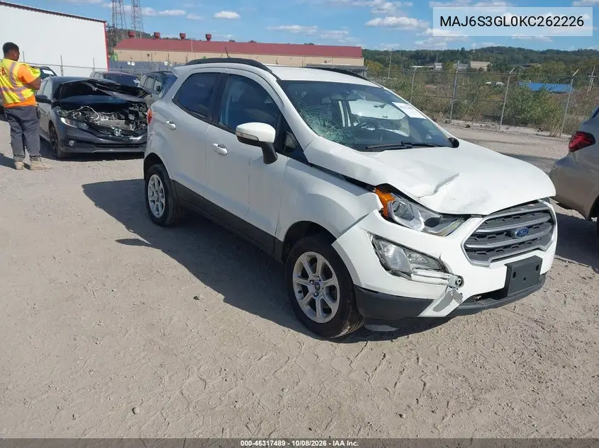 FORD ECOSPORT 2019, VIN MAJ6S3GL0KC262226