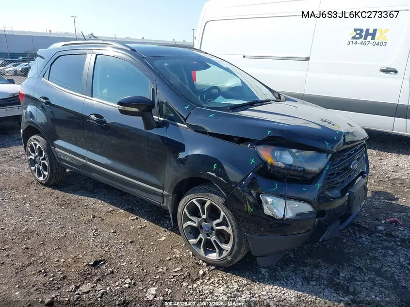 FORD ECOSPORT 2019, VIN MAJ6S3JL6KC273367