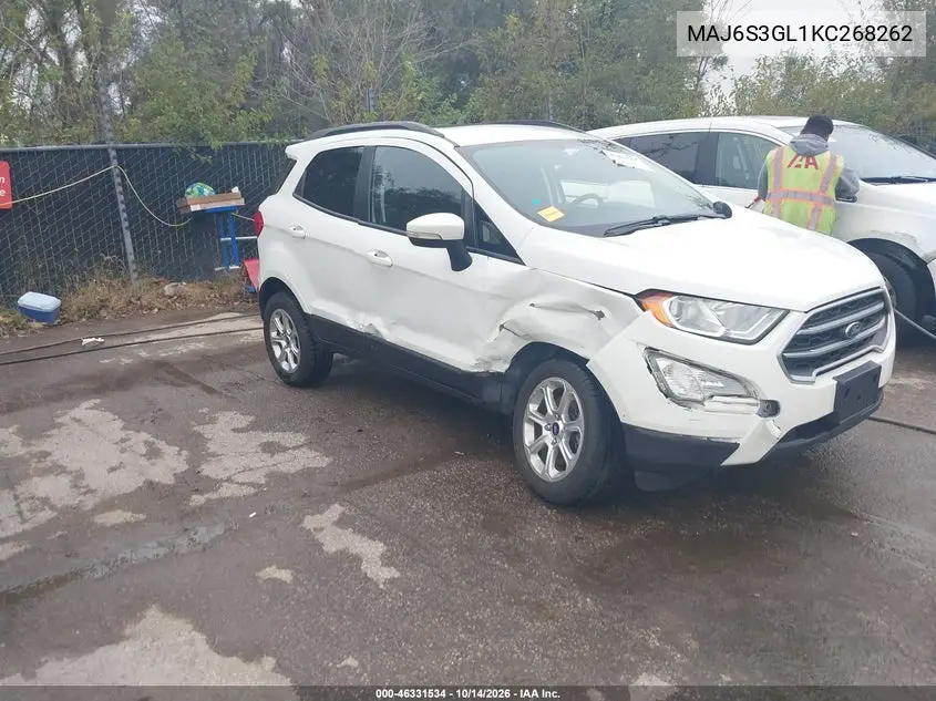 FORD ECOSPORT 2019, VIN MAJ6S3GL1KC268262