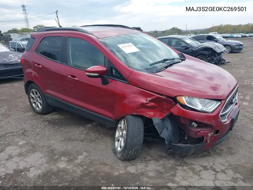 FORD ECOSPORT 2019, VIN MAJ3S2GE0KC269501
