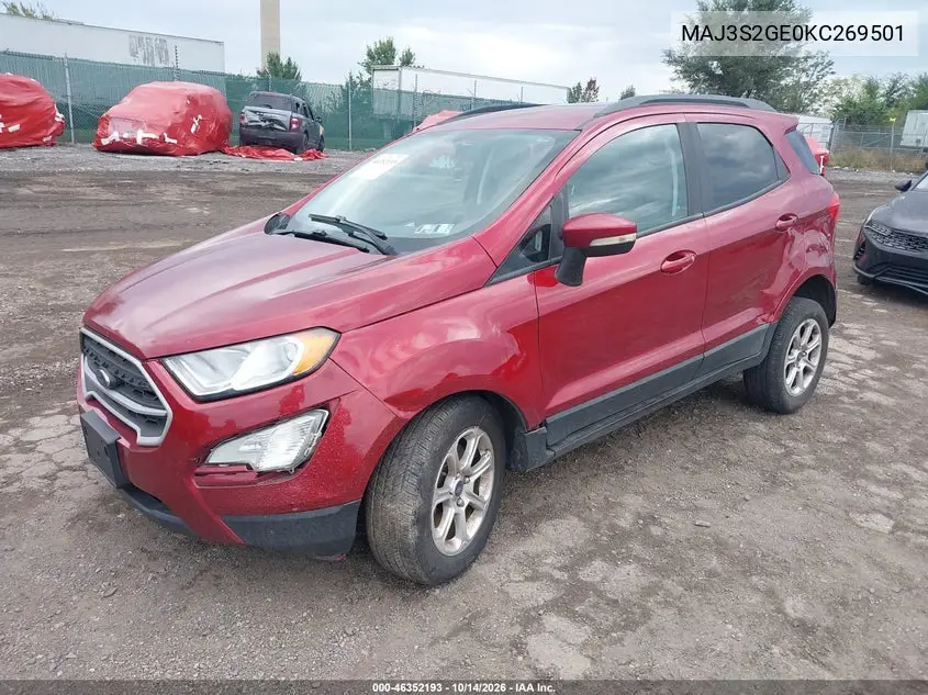 2019 FORD ECOSPORT VIN MAJ3S2GE0KC269501 — фото 2