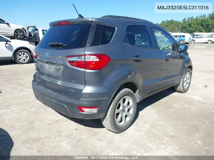 2020 FORD ECOSPORT VIN MAJ3S2GE5LC311016 — фото 4