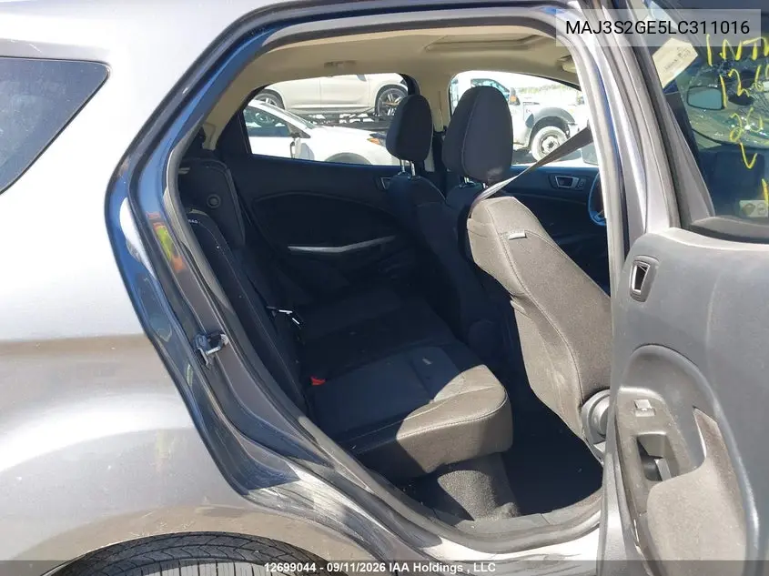 2020 FORD ECOSPORT VIN MAJ3S2GE5LC311016 — фото 8