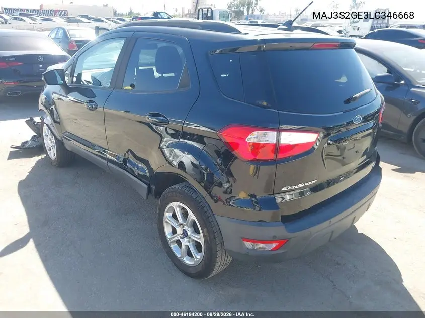 2020 FORD ECOSPORT VIN MAJ3S2GE3LC346668 — фото 3
