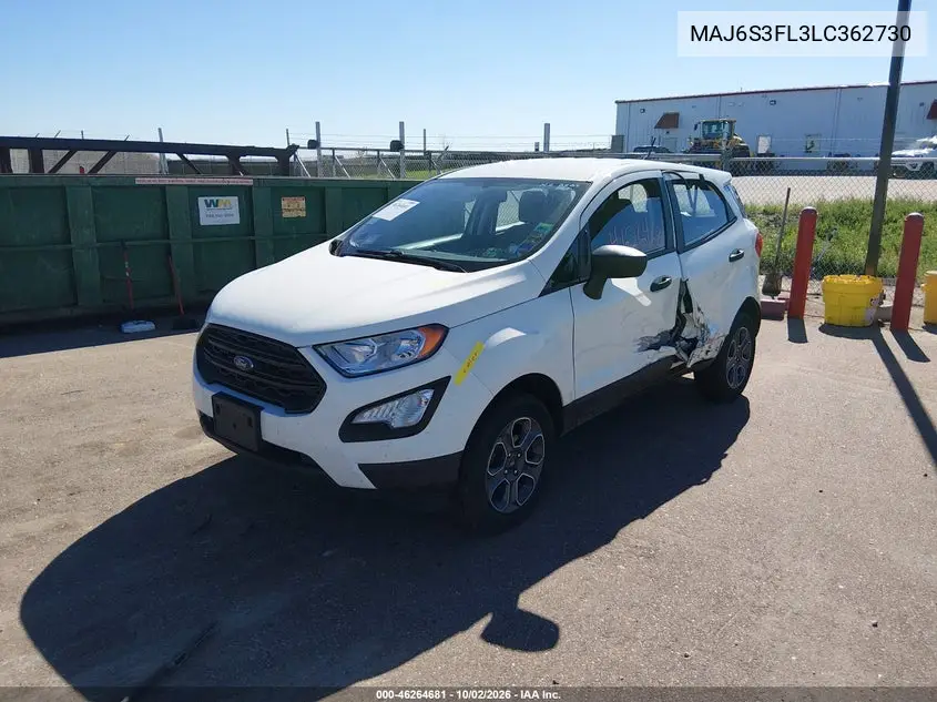 2020 FORD ECOSPORT VIN MAJ6S3FL3LC362730 — фото 2