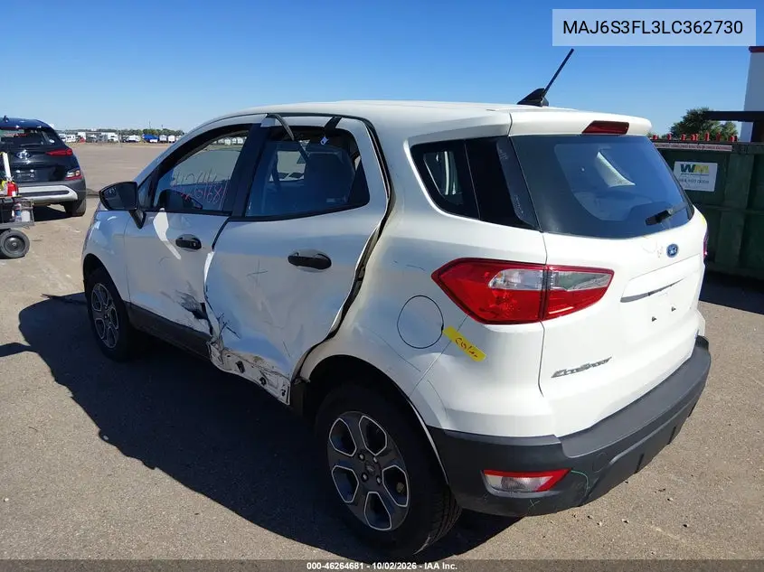 2020 FORD ECOSPORT VIN MAJ6S3FL3LC362730 — фото 3