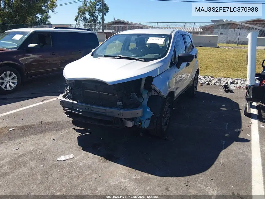 2020 FORD ECOSPORT VIN MAJ3S2FE7LC370988 — фото 2