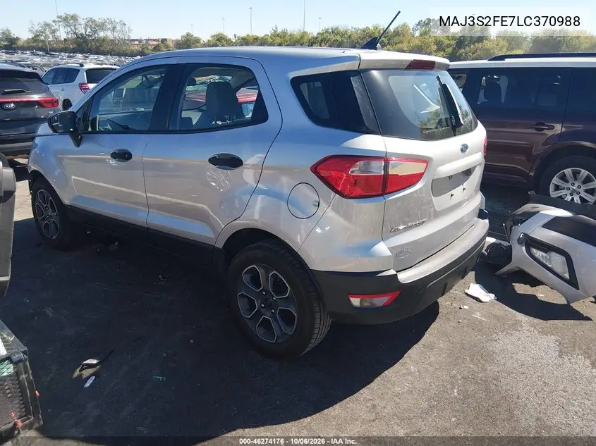 2020 FORD ECOSPORT VIN MAJ3S2FE7LC370988 — фото 3
