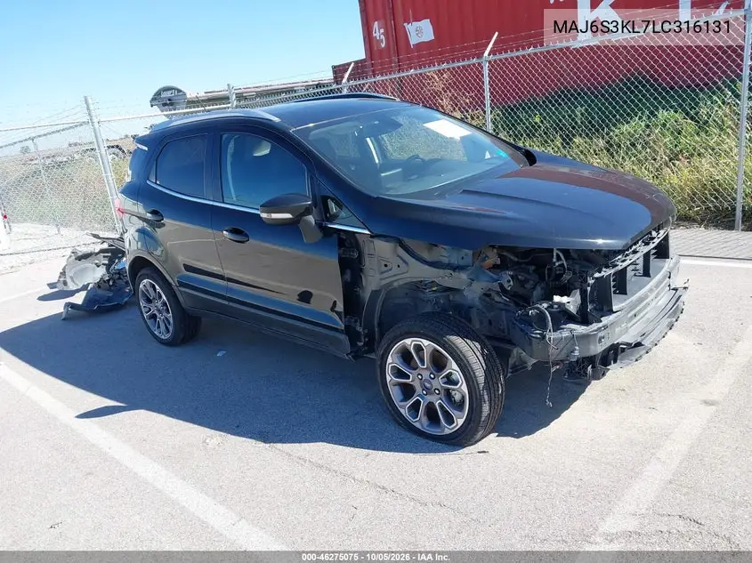 FORD ECOSPORT 2020, VIN MAJ6S3KL7LC316131