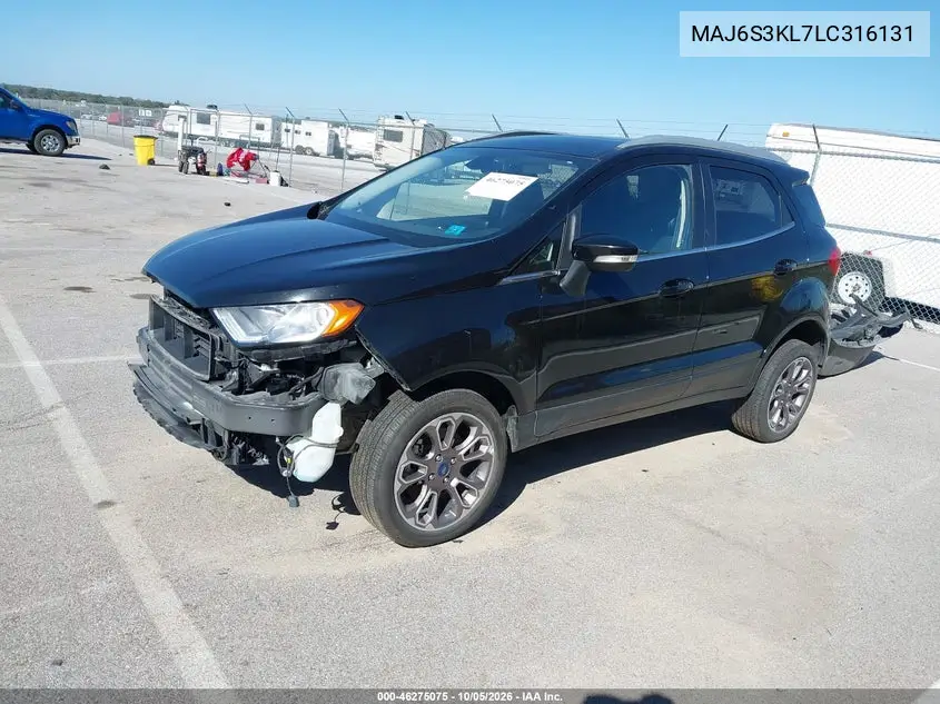 2020 FORD ECOSPORT VIN MAJ6S3KL7LC316131 — фото 2