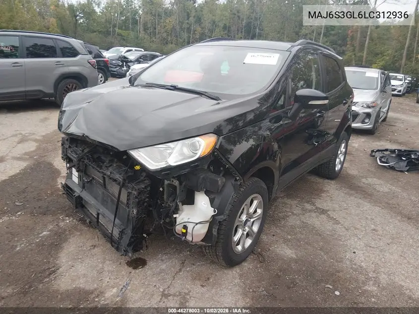 2020 FORD ECOSPORT VIN MAJ6S3GL6LC312936 — фото 2