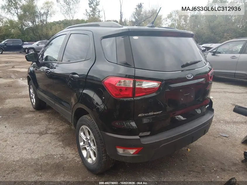 2020 FORD ECOSPORT VIN MAJ6S3GL6LC312936 — фото 3