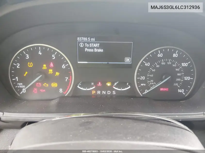 2020 FORD ECOSPORT VIN MAJ6S3GL6LC312936 — фото 7