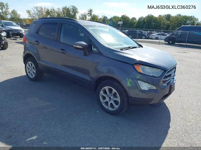 FORD ECOSPORT 2020, VIN MAJ6S3GLXLC360276