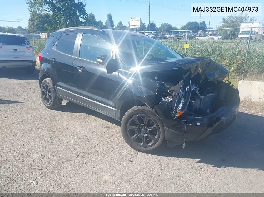 FORD ECOSPORT 2021, VIN MAJ3S2GE1MC404973