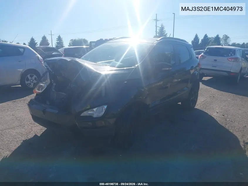 2021 FORD ECOSPORT VIN MAJ3S2GE1MC404973 — фото 2