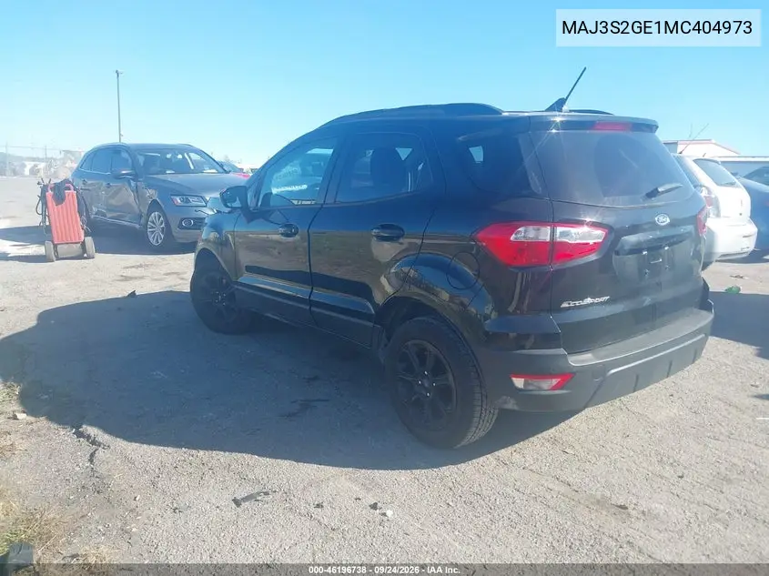 2021 FORD ECOSPORT VIN MAJ3S2GE1MC404973 — фото 3