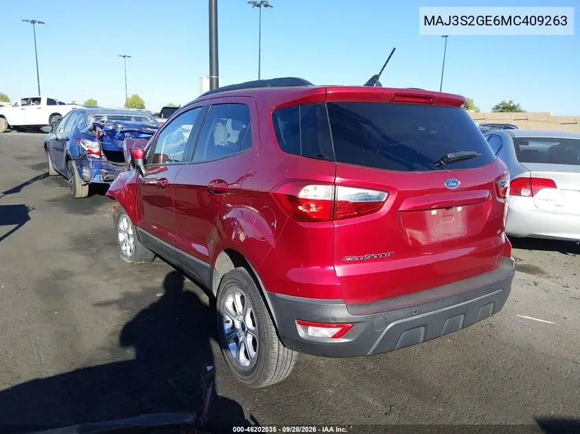 2021 FORD ECOSPORT VIN MAJ3S2GE6MC409263 — фото 3