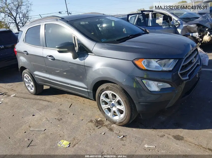 FORD ECOSPORT 2021, VIN MAJ3S2GE6MC437631