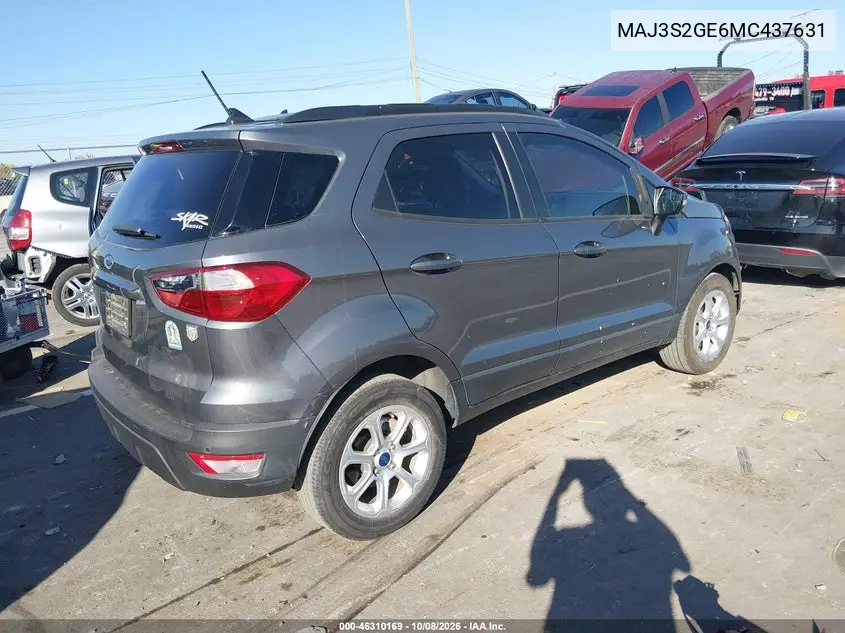 2021 FORD ECOSPORT VIN MAJ3S2GE6MC437631 — фото 4