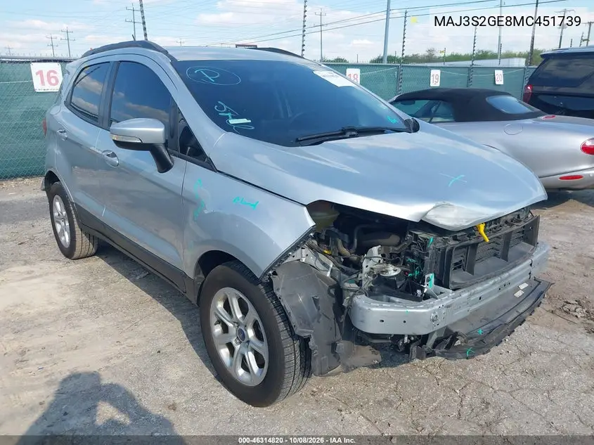 FORD ECOSPORT 2021, VIN MAJ3S2GE8MC451739