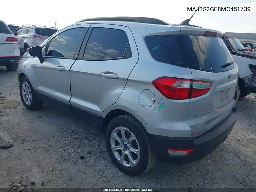 2021 FORD ECOSPORT VIN MAJ3S2GE8MC451739 — фото 3