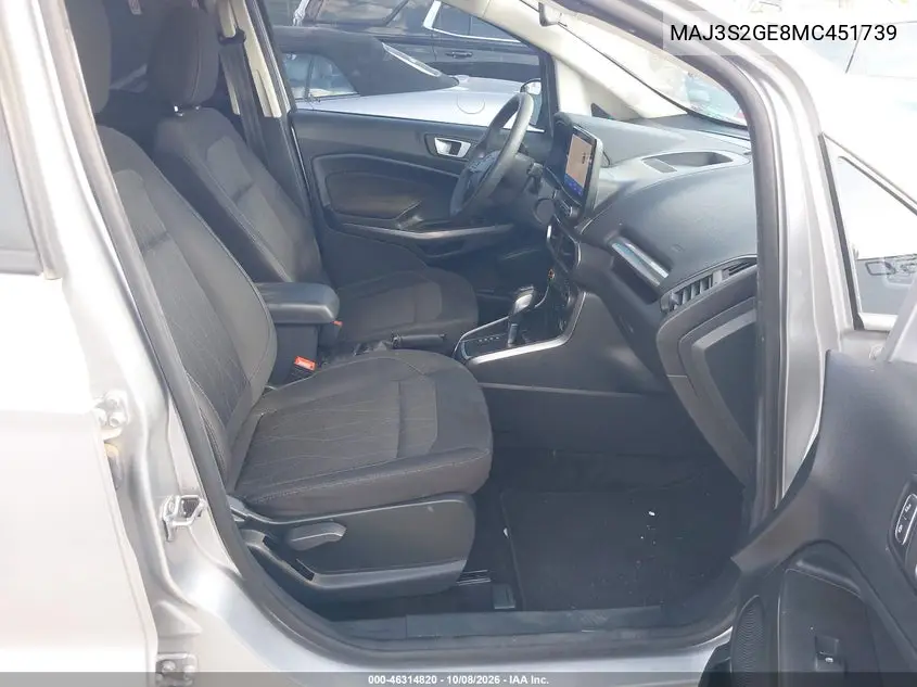 2021 FORD ECOSPORT VIN MAJ3S2GE8MC451739 — фото 5
