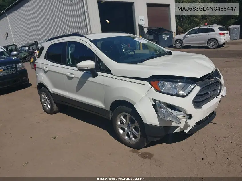 FORD ECOSPORT 2022, VIN MAJ6S3GL4NC458447