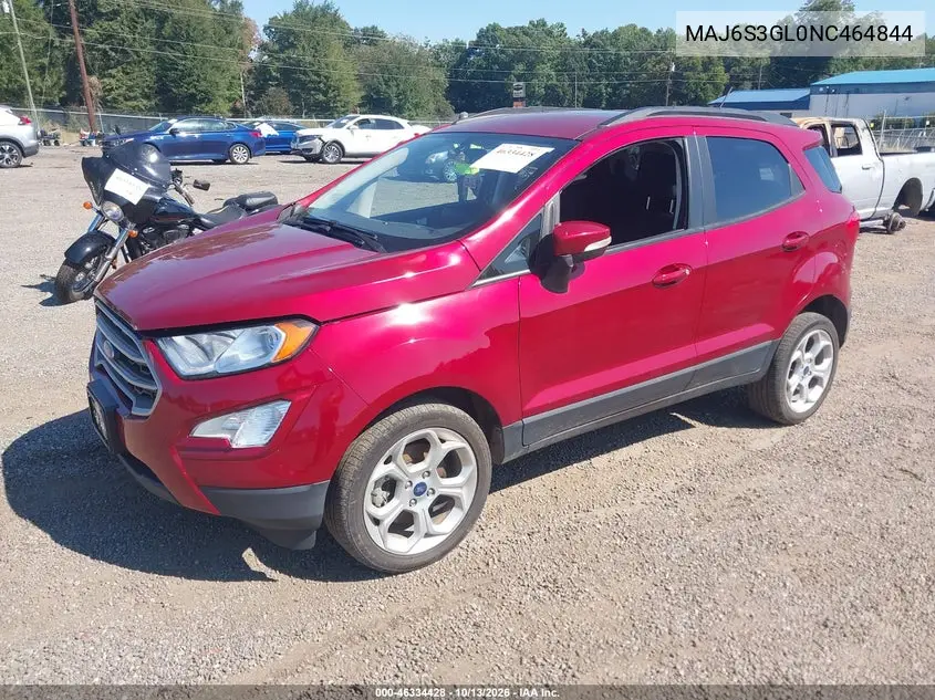 2022 FORD ECOSPORT VIN MAJ6S3GL0NC464844 — фото 2